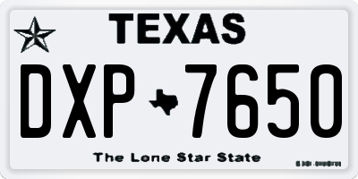 TX license plate DXP7650