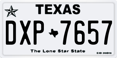 TX license plate DXP7657