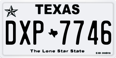 TX license plate DXP7746