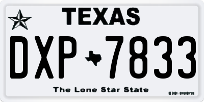 TX license plate DXP7833