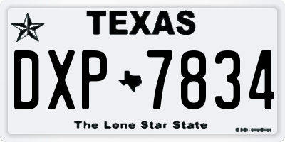 TX license plate DXP7834