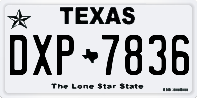 TX license plate DXP7836
