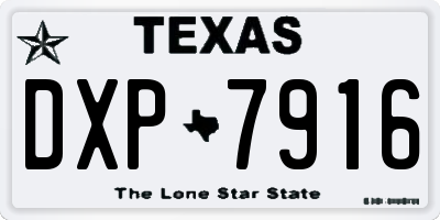 TX license plate DXP7916