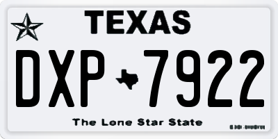 TX license plate DXP7922