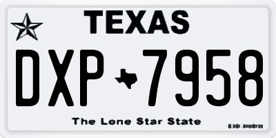 TX license plate DXP7958