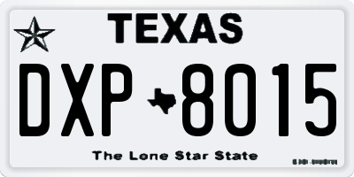 TX license plate DXP8015