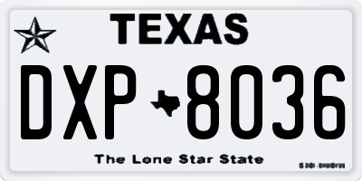 TX license plate DXP8036