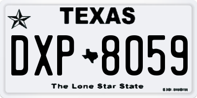 TX license plate DXP8059