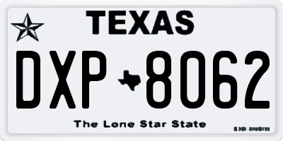 TX license plate DXP8062