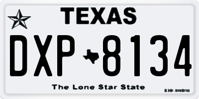 TX license plate DXP8134