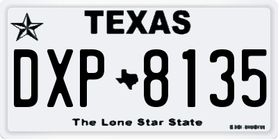 TX license plate DXP8135