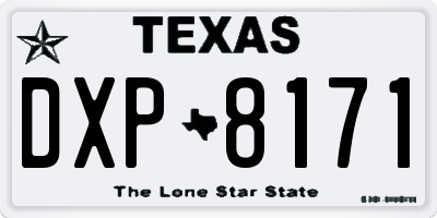 TX license plate DXP8171