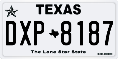 TX license plate DXP8187
