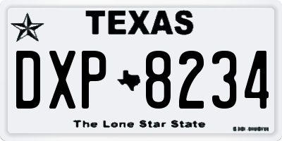 TX license plate DXP8234