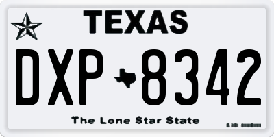 TX license plate DXP8342