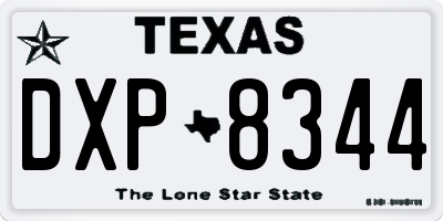 TX license plate DXP8344
