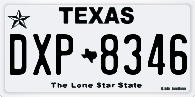TX license plate DXP8346