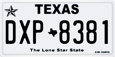 TX license plate DXP8381