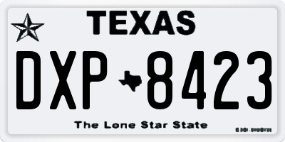 TX license plate DXP8423