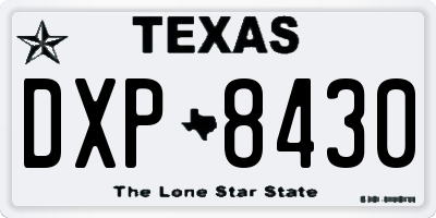 TX license plate DXP8430