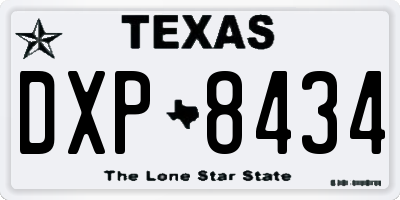 TX license plate DXP8434