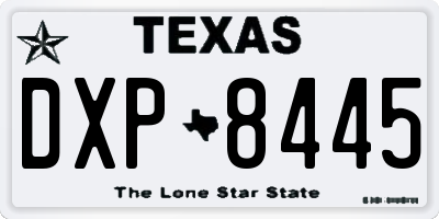 TX license plate DXP8445
