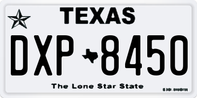 TX license plate DXP8450