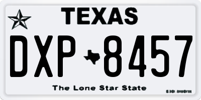 TX license plate DXP8457