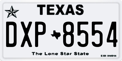 TX license plate DXP8554