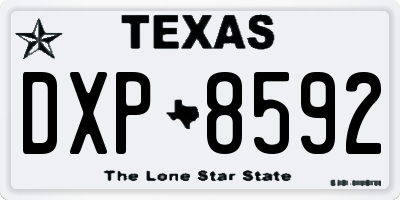 TX license plate DXP8592