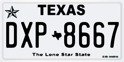 TX license plate DXP8667