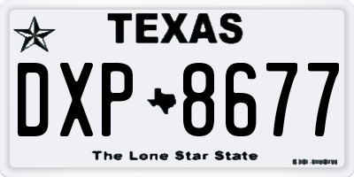 TX license plate DXP8677