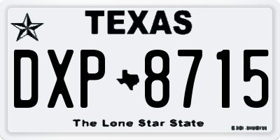TX license plate DXP8715