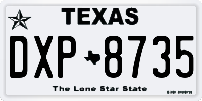TX license plate DXP8735