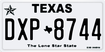 TX license plate DXP8744