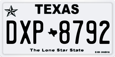 TX license plate DXP8792