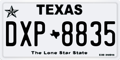 TX license plate DXP8835