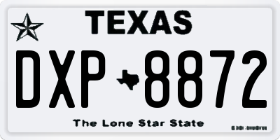 TX license plate DXP8872