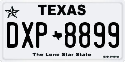TX license plate DXP8899