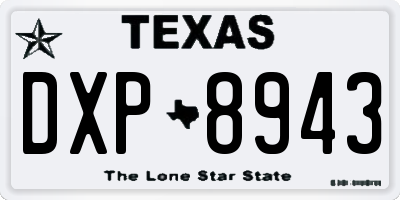 TX license plate DXP8943