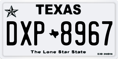 TX license plate DXP8967