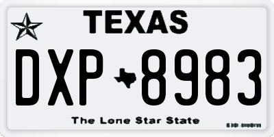 TX license plate DXP8983