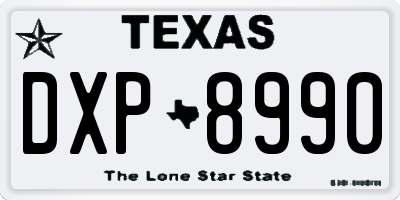 TX license plate DXP8990
