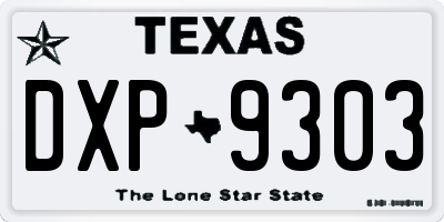 TX license plate DXP9303