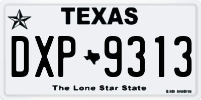 TX license plate DXP9313