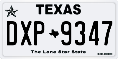 TX license plate DXP9347