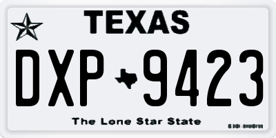 TX license plate DXP9423