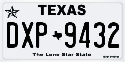 TX license plate DXP9432