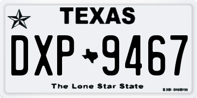 TX license plate DXP9467