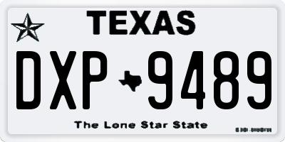 TX license plate DXP9489